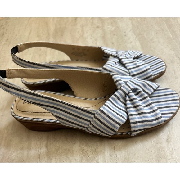 LifeStride Womens Size 5M Striped Slingback Open-Toe Sandals Mimosa - Picture 8 of 9